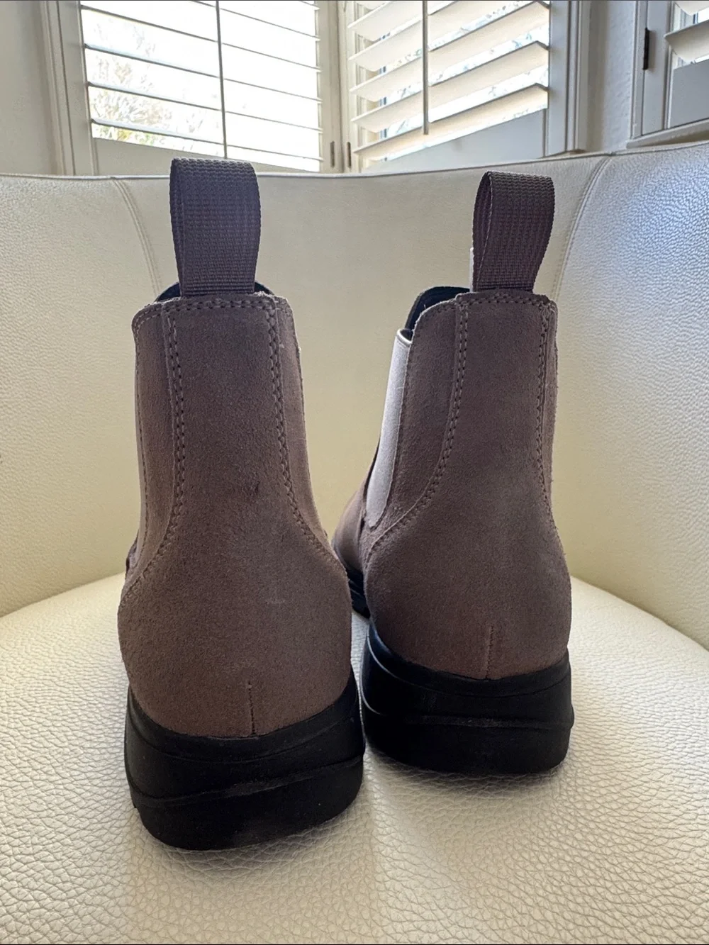 Women's Suede Chelsea Booties in Taupe
